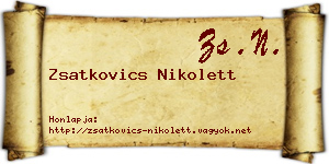 Zsatkovics Nikolett névjegykártya